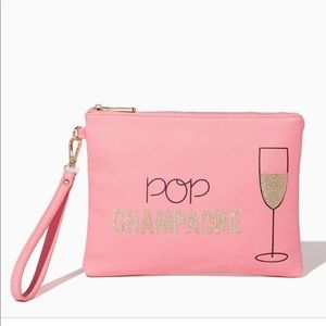 NWT Pop Champagne Glitter Oversized Wristlet